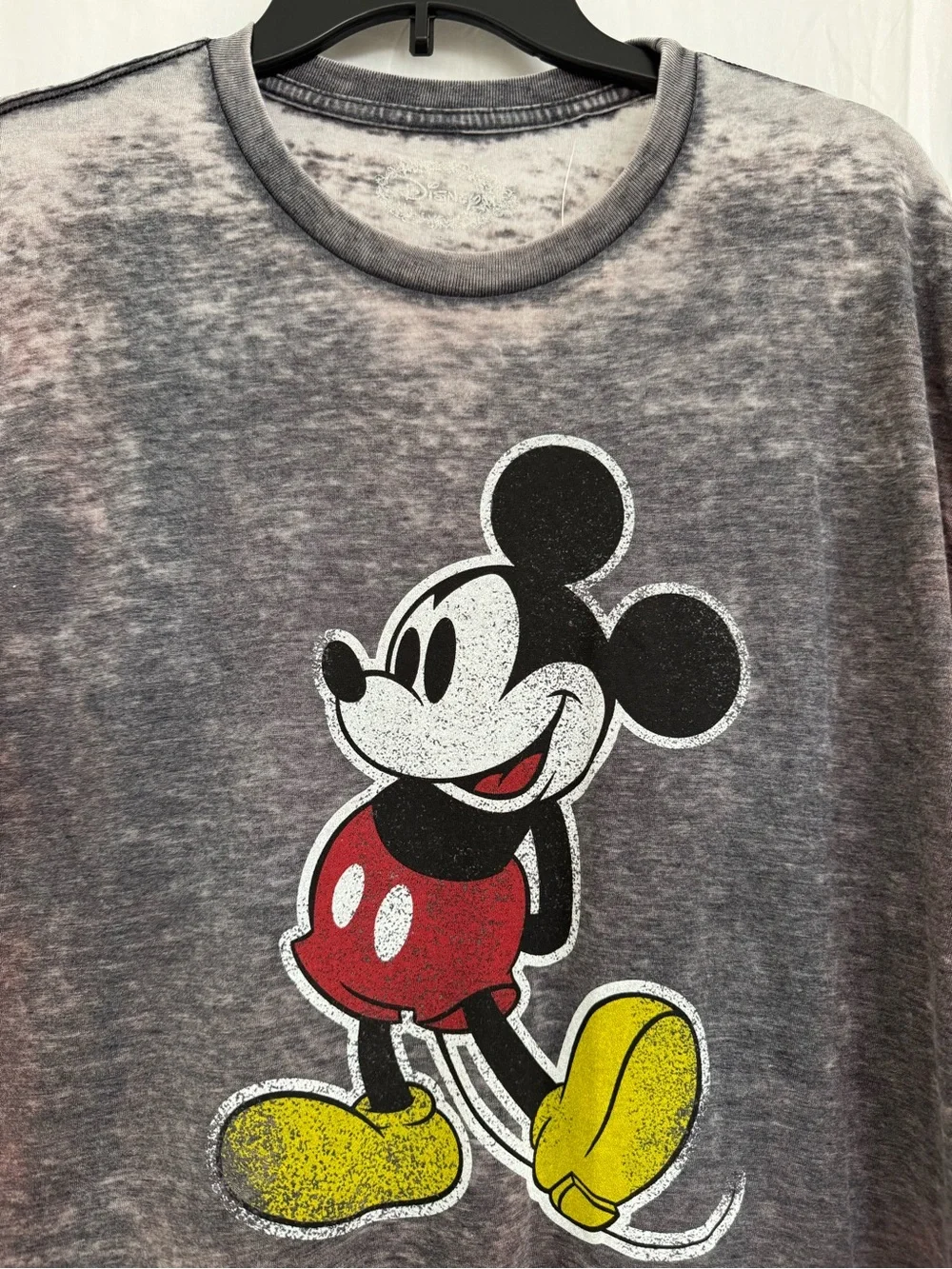 DISNEY Charcoal Heather Distressed Look Mickey Mouse Graphic Tee Size XL - Picture 2 of 8